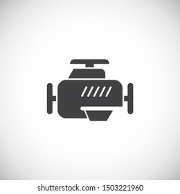 Motor icon on background for graphic and web design. Simple illustration. Internet concept symbol for website button or mobile app.
