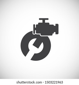 Motor icon on background for graphic and web design. Simple illustration. Internet concept symbol for website button or mobile app.