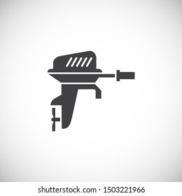 Motor icon on background for graphic and web design. Simple illustration. Internet concept symbol for website button or mobile app.