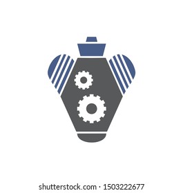 Motor icon on background for graphic and web design. Simple illustration. Internet concept symbol for website button or mobile app.