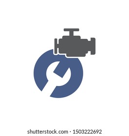 Motor icon on background for graphic and web design. Simple illustration. Internet concept symbol for website button or mobile app.