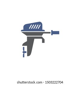 Motor icon on background for graphic and web design. Simple illustration. Internet concept symbol for website button or mobile app.