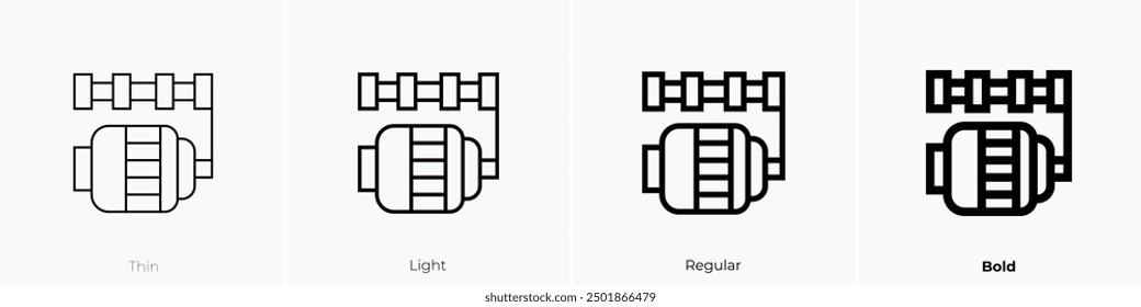 motor icon. Thin, Light Regular And Bold style design isolated on white background