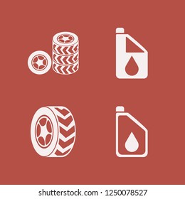 motor icon. motor vector icons set car oil, car wheels and car wheel