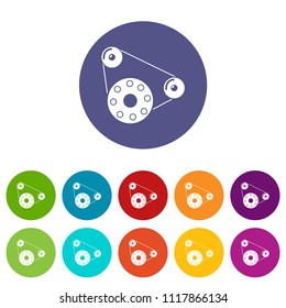 Motor icons color set vector for any web design on white background