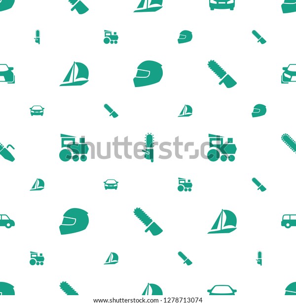 motor icons pattern seamless\
white background. Included editable filled helmet, chainsaw, car,\
sailboat, train toy, chain saw icons. motor icons for web and\
mobile.