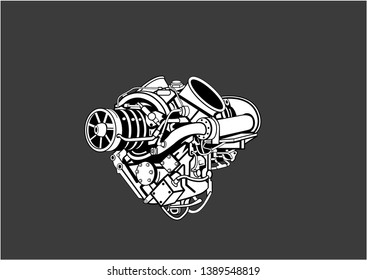 motor illustration design template vector