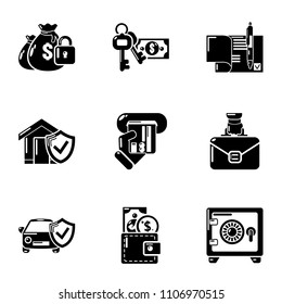 Motor Insurance Icons Set. Simple Set Of 9 Motor Insurance Vector Icons For Web Isolated On White Background