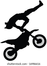 motor jump silhouette - vector