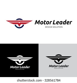 Motor Leader, automotive logo, vector logo template