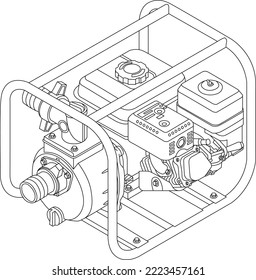 motor linear illustration plan in perspective