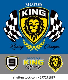 Motor lion racing graphic set