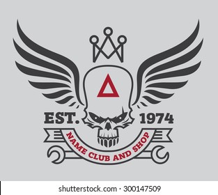 motor logo graphic design. logo, Sticker, label, arm
