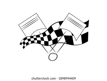 motor logo racing theme flag