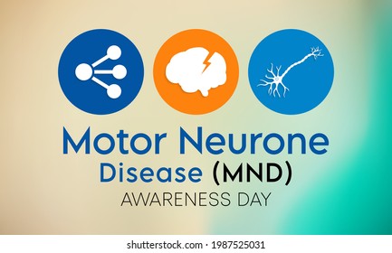 Motor neurone disease (MND) awareness day is observed every year on August 21. it is an uncommon condition that affects the brain and nerves. It causes weakness that gets worse over time. vector art