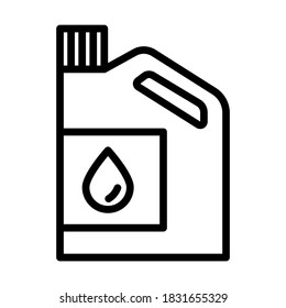 Motor Oil Bottle Icon. Outline car oil canister vector icon for web design isolated on white background.
