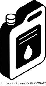 Vector de botella de aceite de motor Icono Diseño isométrico, Servicio de Vehículos de Motor y taller de reparación de automóviles Símbolo, Piezas de repuesto de Camión Signo, equipo de técnico de automóviles, Lubricantes del motor Puede Concepción