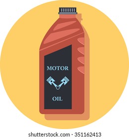 motor oil circle icon with shadow