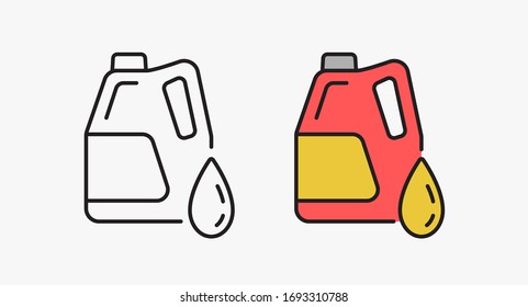 Motor oil icon. Vector linear illustration in a flat style.