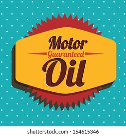 motor oil label over dotted background vector illustration