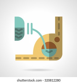Motor oil and other mechanisms liquid change. Flat color vector icon for repair service. Web design elements.