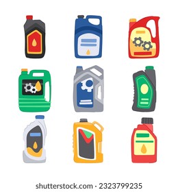 motor oil set cartoon. engine car, machine mechanic, bottle lubricant, auto liquid motor oil sign. isolated symbol vector illustration