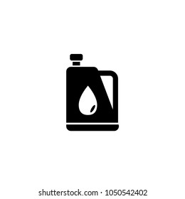 Motor Oil Tank. Flat Vector Icon. Simple black symbol on white background
