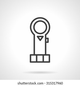 Motor piston. Simple black line vector icon. Spare parts, engine component. Elements of web design for business and website.