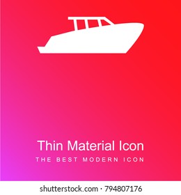 Motor powered boat red and pink gradient material white icon minimal design