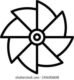 Motor Pump Heat Fan Blade Concept, impeller Vector Icon Design, fluid and gravity direct lift Pump Symbol White background, Electrical energy into hydraulic energy machine converter stock illustration