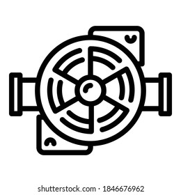 Icono de la bomba de motor. Icono del vector de la bomba motora de contorno para el diseño web aislado en fondo blanco