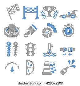 motor race icon set