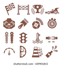 motor race icon set