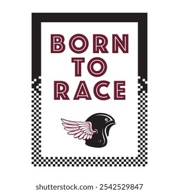 motor race poster design illustration for t shirt, sticker print, club