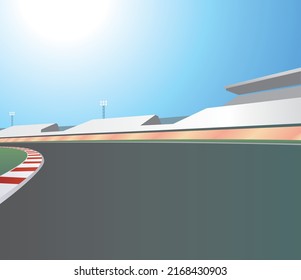 Motor race track at day vector background