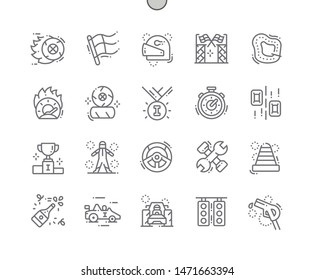 Motor races Well-crafted Pixel Perfect Vector Thin Line Icons 30 2x Grid for Web Graphics and Apps. Simple Minimal Pictogram