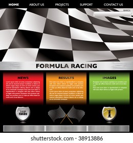 Motor racing concept web page with room to add your own text