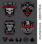Motor racing emblem set