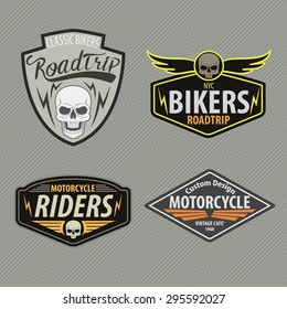 motor racing emblem set,sticker,arms,vector illustration