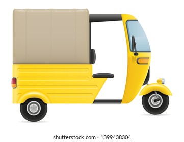 motor rickshaw tuk-tuk asia taxi transport vector illustration isolated on white background