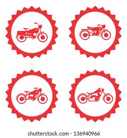 motor rider label red
