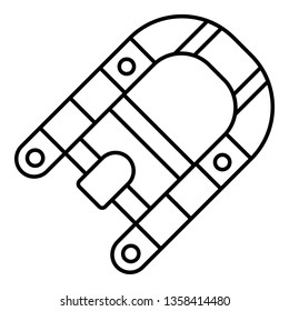 Motor rubber boat icon. Outline motor rubber boat vector icon for web design isolated on white background