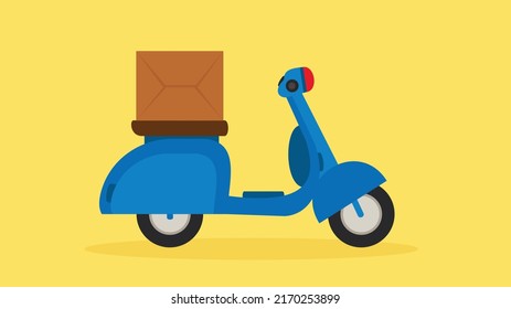Motor scooter with courier package