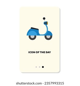 Motor scooter flat icon. Summer bike isolated vector sign. Vehicle and transportation concept. Vector illustration symbol elements for web design and apps