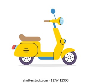 Motor scooter flat vector isolated