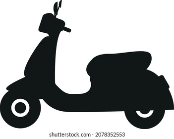 Motor scooter icon sign vector. Vehicle and transport.