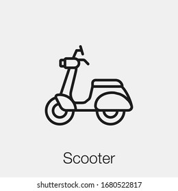 motor scooter icon vector. Linear style sign for mobile concept and web design. motor scooter symbol illustration. Pixel vector graphics - Vector.