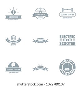 Motor scooter logo set. Simple set of 9 motor scooter vector logo for web isolated on white background