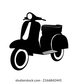 motor scooter silhouette in vector