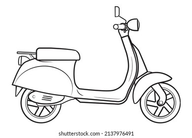 Motor scooter - stock illustration of modern two wheeled motorbike